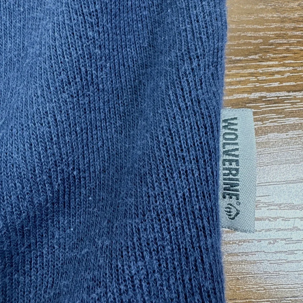 Wolverine Mens Navy‎ Blue 100% Cotton Quarter Zip Sweatshirt Mock Neck Large
